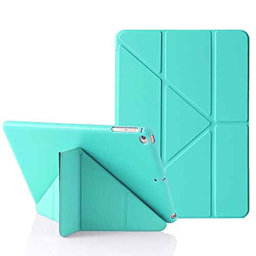 Origami iPad Hülle für iPad 9,7 Zoll 6. 2018 & 5. 2017 Gen, auch für iPad 9,7 Zoll Air 2013 & Air 2. 2014, 5-in-1 Verschiedene Betrachtungswinkel, Glatte Silikon-Hülle Weiche TPU Rückseite, Himmelblau von MuyDouxTech