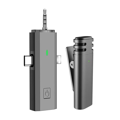 Muyilanc 3-in-1-Kabelloses Lavaliermikrofon, Universelles -Mikrofon mit Rauschunterdrückung, Typ-C, 3,5-mm-Buchse, Live-Übertragungen S17 von Muyilanc