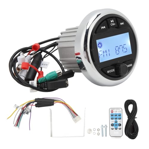Muyilanc Du 12 V Wasserdichter Bluetooth-MP3-Player mit Anti-Interferenz-Digital-Stereo-FM-AM-Audioradio-Ersatzzubehör für Marineboot-Yacht-Wohnmobil von Muyilanc
