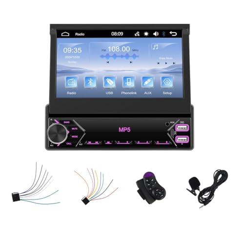 Muyilanc Single Din Autoradio 7 Ausfahrbarer Touchscreen-Radio Carplay Android Auto Auto-MP5-Player Muyilanc Single Din Autoradio 7 Ausfahrbarer Touchscreen-Radio Carplay Android Auto Auto-MP5-Player von Muyilanc