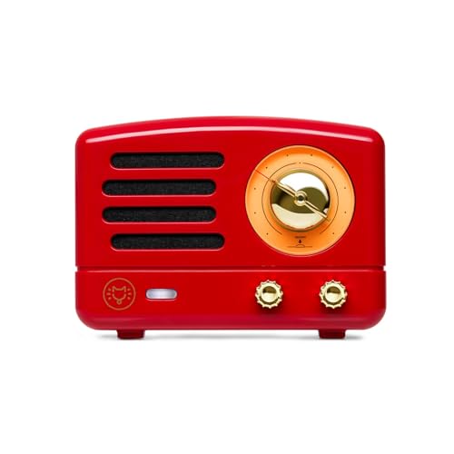 Muzen Bluetooth Lautsprecher Klein Mit Magnet, Retro Design, Tragbar, Bluetooth 5.3, USB-C Laden, Kühlschrankmagnet, Geschenk für Frauen Männer (Rouge) von Muzen