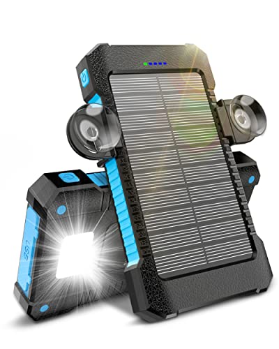 Solar Powerbank 26800 mAh mit Saugnapfhalterung, Solar Ladegerät Externe Akkus 3 USB Anschlüsse mit Taschenlampen Dauerlicht/SOS/Stroboskop wasserdichte Outdoor Powerbank für Handy Solar Powerbank 26800 mAh mit Saugnapfhalterung, Solar Ladegerät Externe Akkus 3 USB Anschlüsse mit Taschenlampen Dauerlicht/SOS/Stroboskop wasserdichte Outdoor Powerbank für Handy von Mvpkings