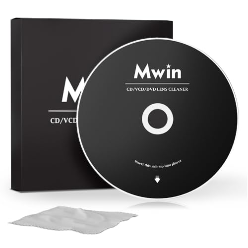 Mwin CD Cleaner Disc für CD Player, Sichere und Effektive Laser Linse Reinigungsscheibe mit Mikrofasertuch, Linsenreiniger Set für Auto und Zuhause CD/VCD/DVD Player Mwin CD Cleaner Disc für CD Player, Sichere und Effektive Laser Linse Reinigungsscheibe mit Mikrofasertuch, Linsenreiniger Set für Auto und Zuhause CD/VCD/DVD Player von Mwin