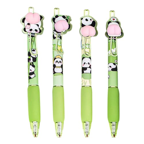 Mwkbbn Drücken Sie den Stift, niedliches Schreibwaren-Set, einziehbares Schreibwerkzeug, schwarze Tinte, buntes Design, 14,5 cm, für Zuhause, Schule, Studio, Schreibzubehör von Mwkbbn