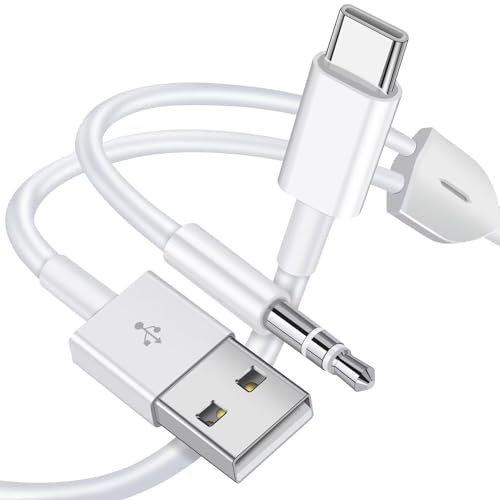 USB C auf 3,5 mm AUX-Kabel mit Ladegerät, 2-in-1 USB C auf 3,5 mm Kopfhörer, Auto-Stereo-Aux-Kabel mit PD 18 W Ladung, kompatibel mit iPhone 15/15Pro, Galaxy S24 Ultra/S24/S23/S22/S21/S21FE, Pixel von Mxcudu