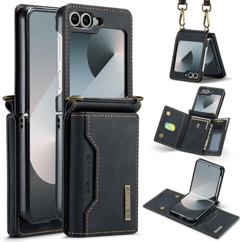 Schutzhülle für Samsung Galaxy Z Flip 4, Premium-Lederhülle, Kartenhalter, abnehmbarer Schultergurt, Schnalle, Design Schutzhülle für Samsung Galaxy Z Flip 4, Premium-Lederhülle, Kartenhalter, abnehmbarer Schultergurt, Schnalle, Design von Mxinxiu