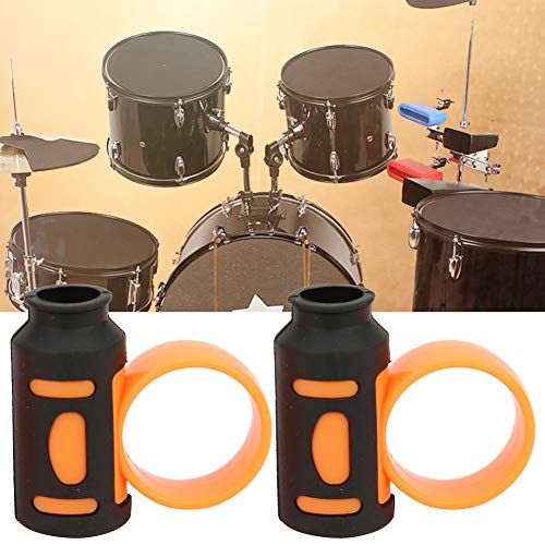 Rutschfester Drumstick-Zusatz, Drumstick-Steuerclip, für Schlagzeuger (schwarz orange) von Buosha