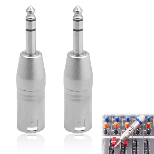 MxyVrix 2 Stück Hochwertige 6,35 mm TRS Adapter, TRS-auf XLR, XLR auf Klinke 6,35 Adapter, Audio auf 6,35mm Stereo Klinke, für Mischpulte und Lautsprecher MxyVrix 2 Stück Hochwertige 6,35 mm TRS Adapter, TRS-auf XLR, XLR auf Klinke 6,35 Adapter, Audio auf 6,35mm Stereo Klinke, für Mischpulte und Lautsprecher von MxyVrix