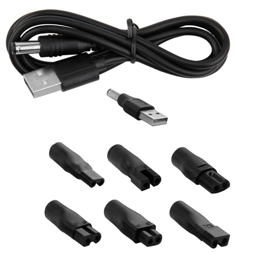 USB Netzkabel Kabel Rasierer Ladegerät Ersatz-Netzteil-Ladegerät für Haarschneidemaschinen, Rasierer, Luftreiniger und Tischlampen – Inklusive DC-Anschluss, USB-Adapter und Netzkabel, 1,5 Meter USB Netzkabel Kabel Rasierer Ladegerät Ersatz-Netzteil-Ladegerät für Haarschneidemaschinen, Rasierer, Luftreiniger und Tischlampen – Inklusive DC-Anschluss, USB-Adapter und Netzkabel, 1,5 Meter von MxyVrix