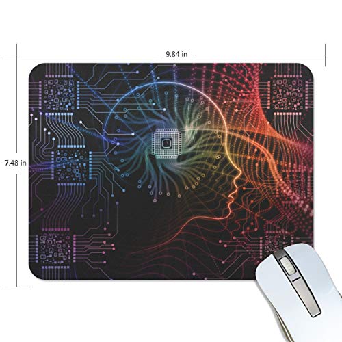 My Daily Human Brain and Technology Mauspad 25 x 19 x 0,5 cm, rutschfeste Gummiunterlage für Gaming & Büro von My Daily