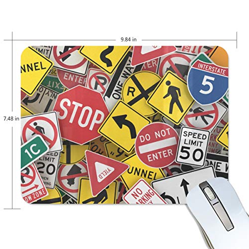 My Daily Verkehrszeichen Mauspad 25,0 x 19,0 x 0,5 cm, rutschfeste Gummiunterseite Pad für Gaming & Büro von My Daily