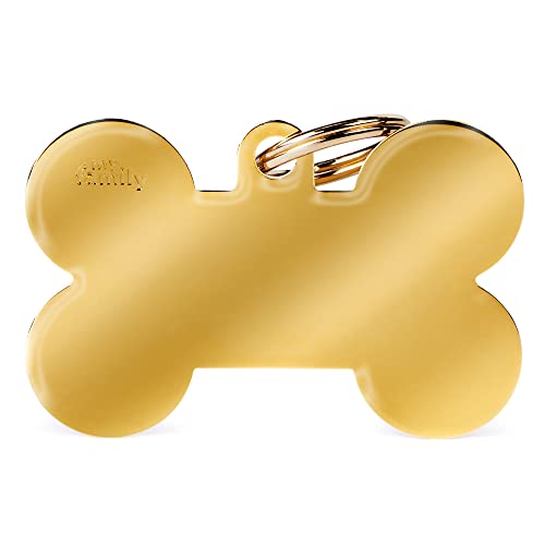 MYFAMILY Medaille für personalisierten Hund in Italien, XL -Knochen, Hundeteller mit freiem Inzision, goldenes Messing, Basic Kollektion, 48x31 mm MYFAMILY Medaille für personalisierten Hund in Italien, XL -Knochen, Hundeteller mit freiem Inzision, goldenes Messing, Basic Kollektion, 48x31 mm von My Family