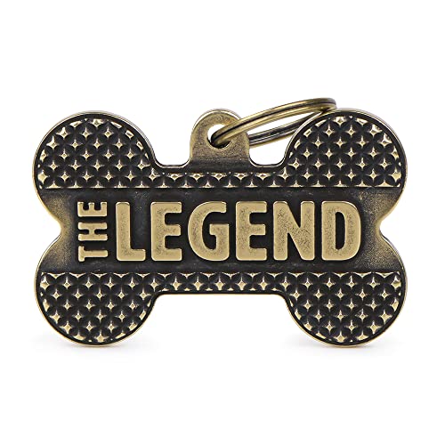MyFamily Hundemarke Made in Italy Bone XL "The Legend" English Brass Bronx Collection von My Family