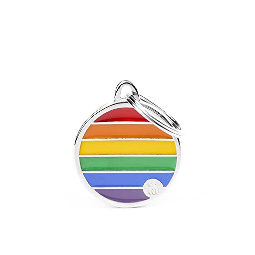 MyFamily Personalisierte Hundemarke, Made in Italy, Kleiner Kreis, Hundeschild mit Gratis Gravur, Handemailliertes Metall, Kollektion Rainbow MyFamily Personalisierte Hundemarke, Made in Italy, Kleiner Kreis, Hundeschild mit Gratis Gravur, Handemailliertes Metall, Kollektion Rainbow von My Family