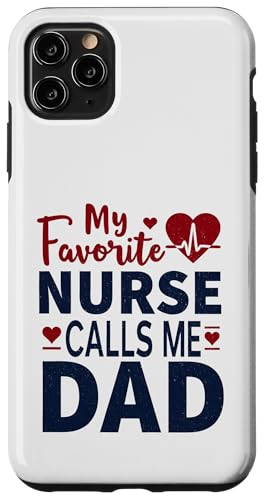 Meine Lieblingskrankenschwester nennt mich Papa Vatertag der Tochter Krankenschwester Hülle für iPhone 11 Pro Max Meine Lieblingskrankenschwester nennt mich Papa Vatertag der Tochter Krankenschwester Hülle für iPhone 11 Pro Max von My Favorite Nurse Calls Me Dad Father’s Day Nurse