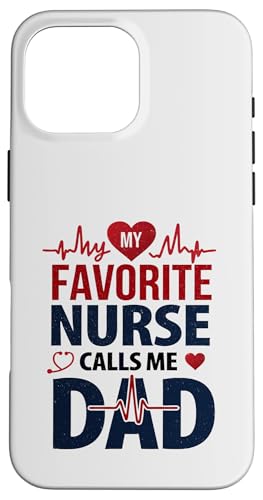 Meine Lieblingskrankenschwester nennt mich Papa Vatertag der Tochter Krankenschwester Hülle für iPhone 16 Pro Max Meine Lieblingskrankenschwester nennt mich Papa Vatertag der Tochter Krankenschwester Hülle für iPhone 16 Pro Max von My Favorite Nurse Calls Me Dad Father’s Day Nurse