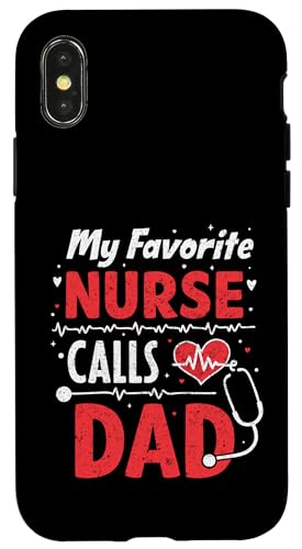 Meine Lieblingskrankenschwester nennt mich Papa Vatertag der Tochter Krankenschwester Hülle für iPhone X/XS Meine Lieblingskrankenschwester nennt mich Papa Vatertag der Tochter Krankenschwester Hülle für iPhone X/XS von My Favorite Nurse Calls Me Dad Father’s Day Nurse