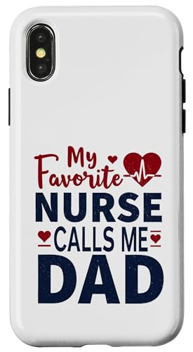 Meine Lieblingskrankenschwester nennt mich Papa Vatertag der Tochter Krankenschwester Hülle für iPhone X/XS Meine Lieblingskrankenschwester nennt mich Papa Vatertag der Tochter Krankenschwester Hülle für iPhone X/XS von My Favorite Nurse Calls Me Dad Father’s Day Nurse