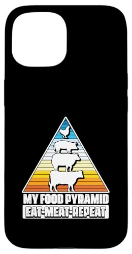 My Food Pyramid Meat Eater Barbecue Lover Grillen BBQ Hülle für iPhone 15 von My Food Pyramid BBQ Meat Eater Gift