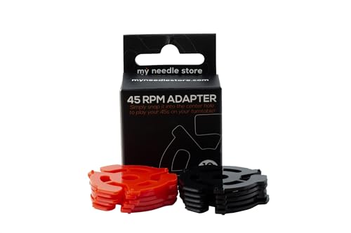 My Needle Store [SA-10] 45 Plattenadapter, 10 Stück (5 rot, 5 schwarz) für 45 U/min Schallplatten – kompatibel mit Plattenspielern und Plattenspielern; perfekt für 7-Zoll-Vinyl von My Needle Store