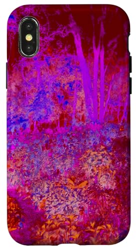 Abstrakte Rot und Magenta Impressionistische Landschaft Hülle für iPhone X/XS von My Rubio Garden