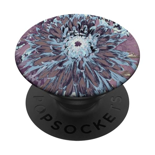 Blaue und braune Dahlienblüte PopSockets Klebender PopGrip Blaue und braune Dahlienblüte PopSockets Klebender PopGrip von My Rubio Garden