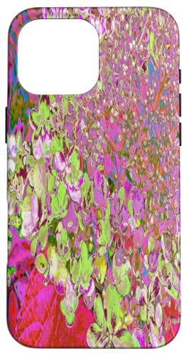 Elegante, abstrakte Hortensienblüte, Grün und Rosa Hülle für iPhone 16 Pro Max von My Rubio Garden
