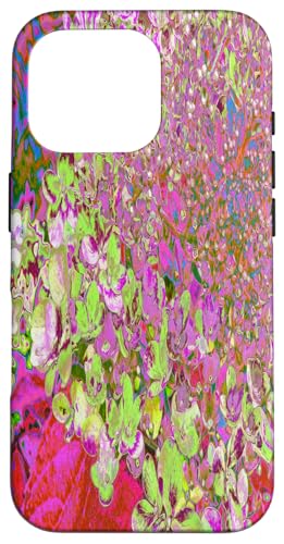 Elegante, abstrakte Hortensienblüte, Grün und Rosa Hülle für iPhone 16 Pro von My Rubio Garden