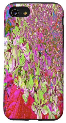 Elegante, abstrakte Hortensienblüte, Grün und Rosa Hülle für iPhone SE (2020) / 7 / 8 von My Rubio Garden