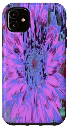 Hot Pink und Lila Dahlie Blume Hülle für iPhone 11 von My Rubio Garden