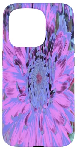 Hot Pink und Lila Dahlie Blume Hülle für iPhone 15 Pro von My Rubio Garden