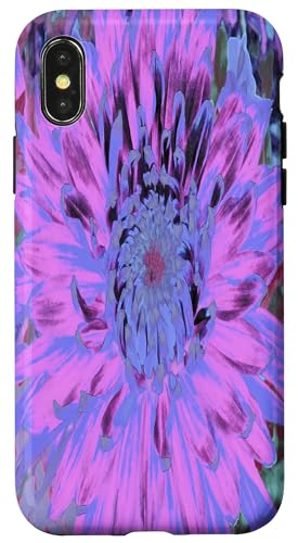 Hot Pink und Lila Dahlie Blume Hülle für iPhone X/XS Hot Pink und Lila Dahlie Blume Hülle für iPhone X/XS von My Rubio Garden