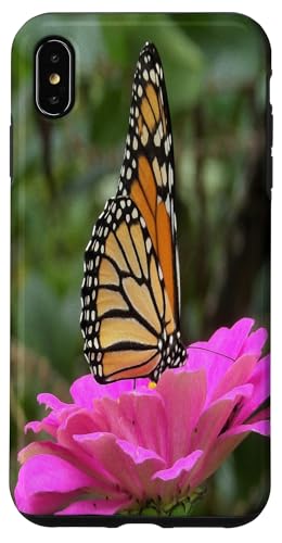 Monarch auf einer rosa Zinnia-Blume Hülle für iPhone XS Max von My Rubio Garden