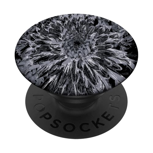 Schwarze und graue Dahlienblüte PopSockets Klebender PopGrip Schwarze und graue Dahlienblüte PopSockets Klebender PopGrip von My Rubio Garden