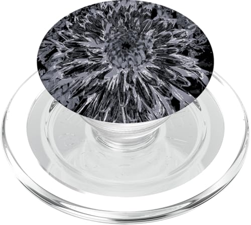 Schwarze und graue Dahlienblüte PopSockets PopGrip für MagSafe von My Rubio Garden