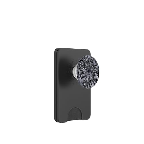 Schwarze und graue Dahlienblüte PopSockets PopWallet für MagSafe von My Rubio Garden