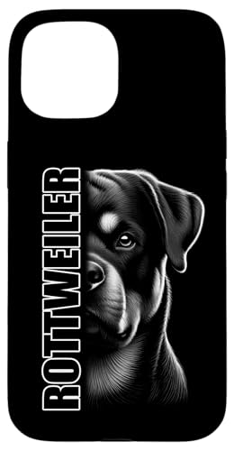 Elegantes Rottweiler Design mit stylishem Text Hülle für iPhone 15 von MyAnimal - Your Favourite Animal Wear