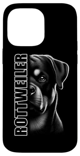 Elegantes Rottweiler Design mit stylishem Text auf Brust Hülle für iPhone 14 Pro Max von MyAnimal - Your Favourite Animal Wear