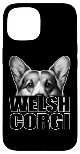 Elegantes Welsh Corgi Design mit stylishem Text auf Brust Hülle für iPhone 15 von MyAnimal - Your Favourite Animal Wear