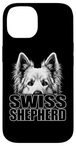 Modischer weißer Schäferhund mit stylishem Text auf Brust Hülle für iPhone 14 von MyAnimal - Your Favourite Animal Wear