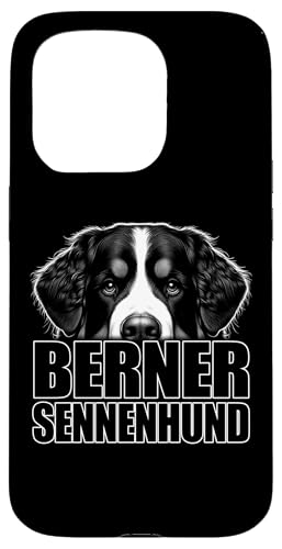 Modisches Berner Sennenhund Design mit Text auf Brust Hülle für iPhone 15 Pro von MyAnimal - Your Favourite Animal Wear