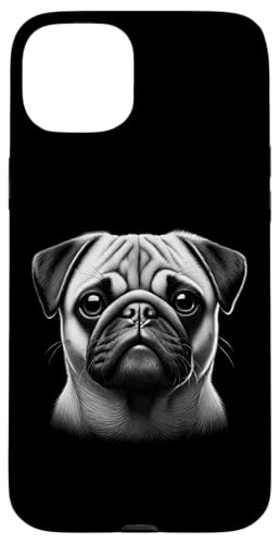 Realistisches Mops Kopf-Porträt im Zeichenstil auf Brust Hülle für iPhone 15 Plus Realistisches Mops Kopf-Porträt im Zeichenstil auf Brust Hülle für iPhone 15 Plus von MyAnimal - Your Favourite Animal Wear