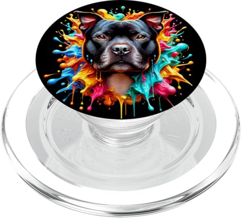 Süßer Staffordshire Bullterrier in bunten Farbspritzern PopSockets PopGrip für MagSafe Süßer Staffordshire Bullterrier in bunten Farbspritzern PopSockets PopGrip für MagSafe von MyAnimal - Your Favourite Animal Wear