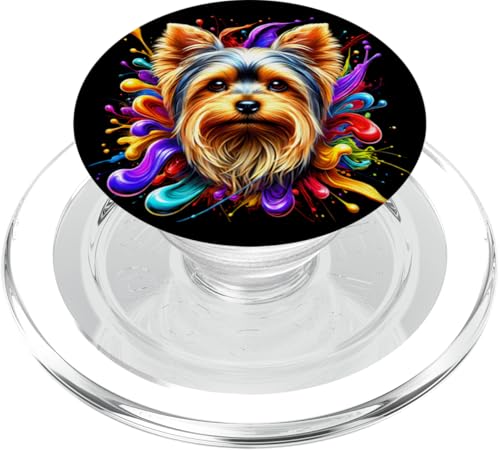 Süßer Yorkshire Terrier in bunten Farbspritzern PopSockets PopGrip für MagSafe Süßer Yorkshire Terrier in bunten Farbspritzern PopSockets PopGrip für MagSafe von MyAnimal - Your Favourite Animal Wear
