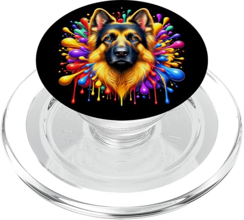 Süßer deutscher Schäferhund in bunten Farbspritzern PopSockets PopGrip für MagSafe Süßer deutscher Schäferhund in bunten Farbspritzern PopSockets PopGrip für MagSafe von MyAnimal - Your Favourite Animal Wear