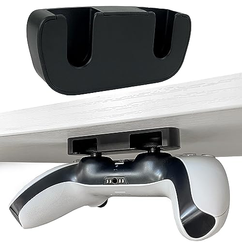 MyGadget 2X Halterungen PS5 / PS4 Controller unterm Tisch - 2 x Befestigungmethoden (Kleben oder Schrauben) - Horizontale Tischhalterung - Ständer in Schwarz von MyGadget