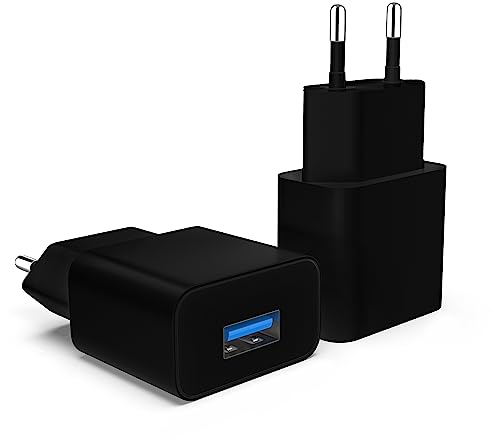 MyGadget 2X Universal Ladegerät USB - Ladestecker Adapter (5V | 2A) - Netzteil kompatibel mit u.a. Apple iPhone 15 Plus 14 Pro Max 13 Mini Samsung S24 - Schwarz von MyGadget