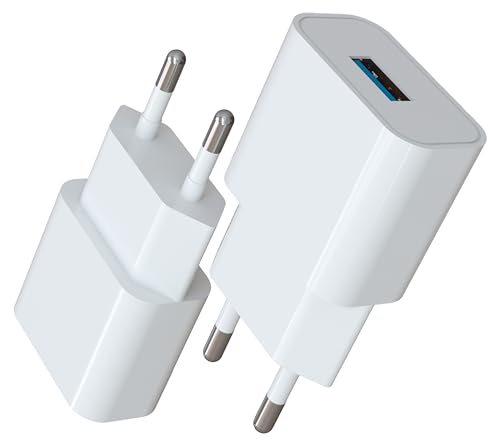 MyGadget 2X Universal Ladegerät USB - Ladestecker Adapter (5V | 2A) - Netzteil kompatibel mit u.a. Apple iPhone 15 Plus 14 Pro Max 13 Mini Samsung S24 - Weiß von MyGadget