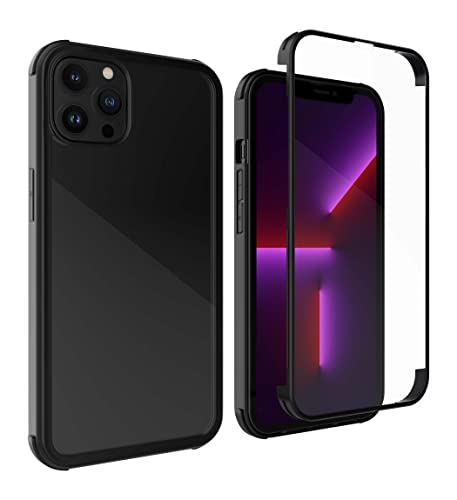 MyGadget 360 Grad Hülle kompatibel mit Apple iPhone 12 | 12 Pro - Rundumschutz Vorne & Hinten - Full Cover mit eingebautem Displayschutz - Vollschutz in Schwarz von MyGadget