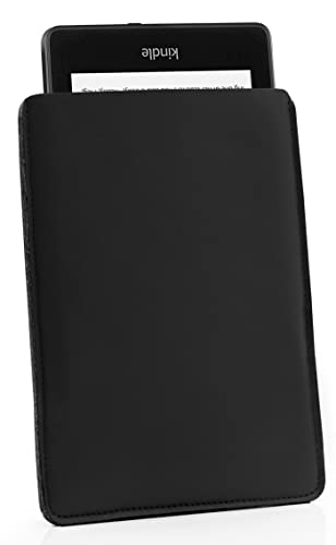 MyGadget 6 Zoll Kunstleder Sleeve Hülle - Tasche mit weichen Filzfutter - ideal für Kindle Paperwhite 7 bis 10. Generation (bis 2019) - Schwarz von MyGadget